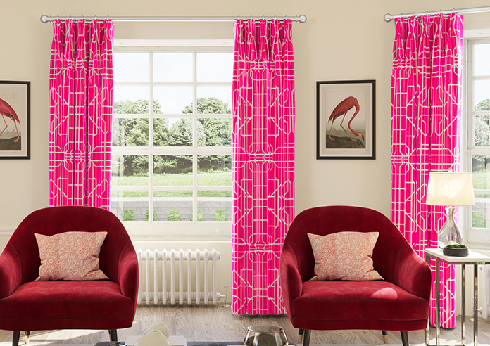 Bamboo Brights, Cerise - Made To Measure Curtains - Image 3